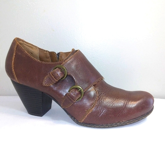 b.o.c. Shoes - B.O.C Born Concepts Double Monk Strap Brown Leather Distressed Booties Size 9.5